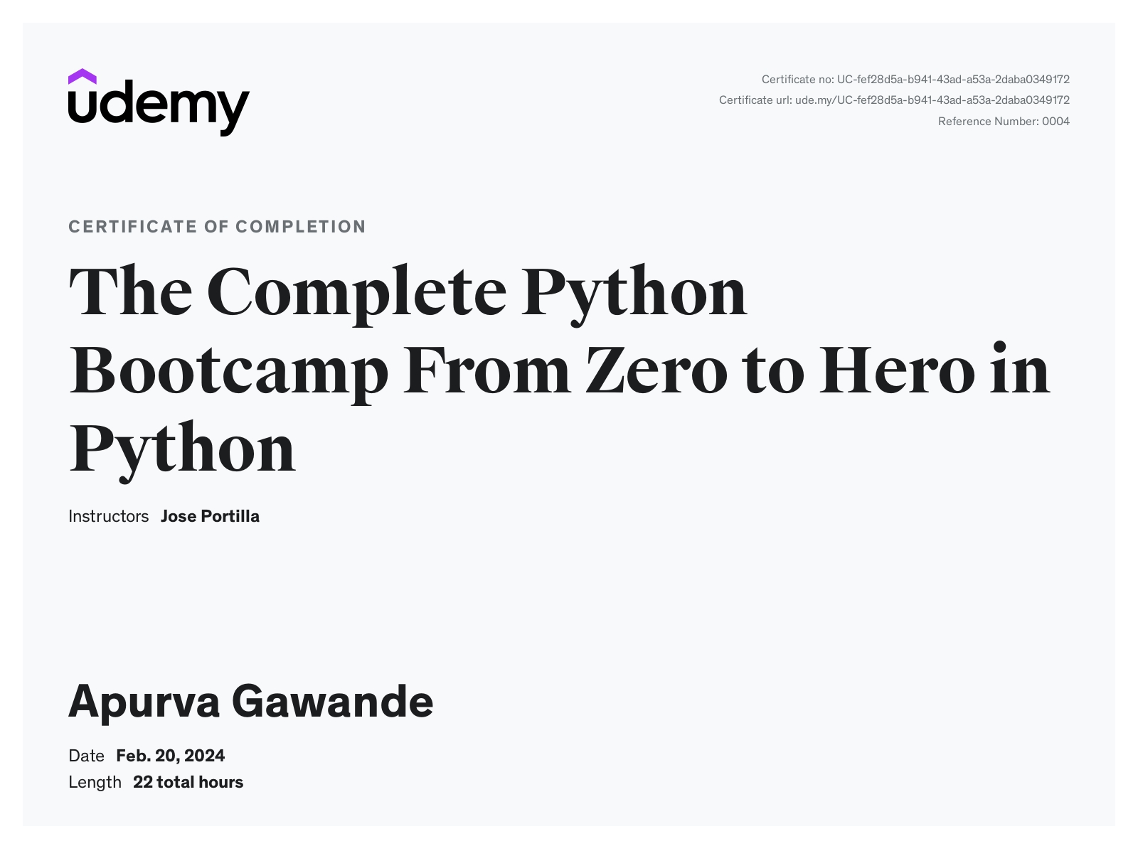 Python Certificate